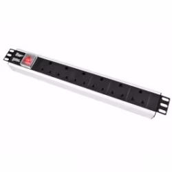 19" 6 Way Aluminium Rack Mount PDU 5M detachable lead