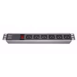 19" Aluminium 6 Way C19 PDU
