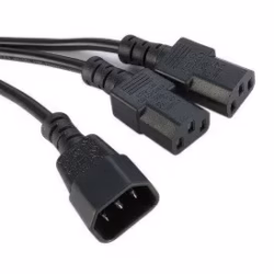Power Cord 1 X Male IEC to 2 Female IEC